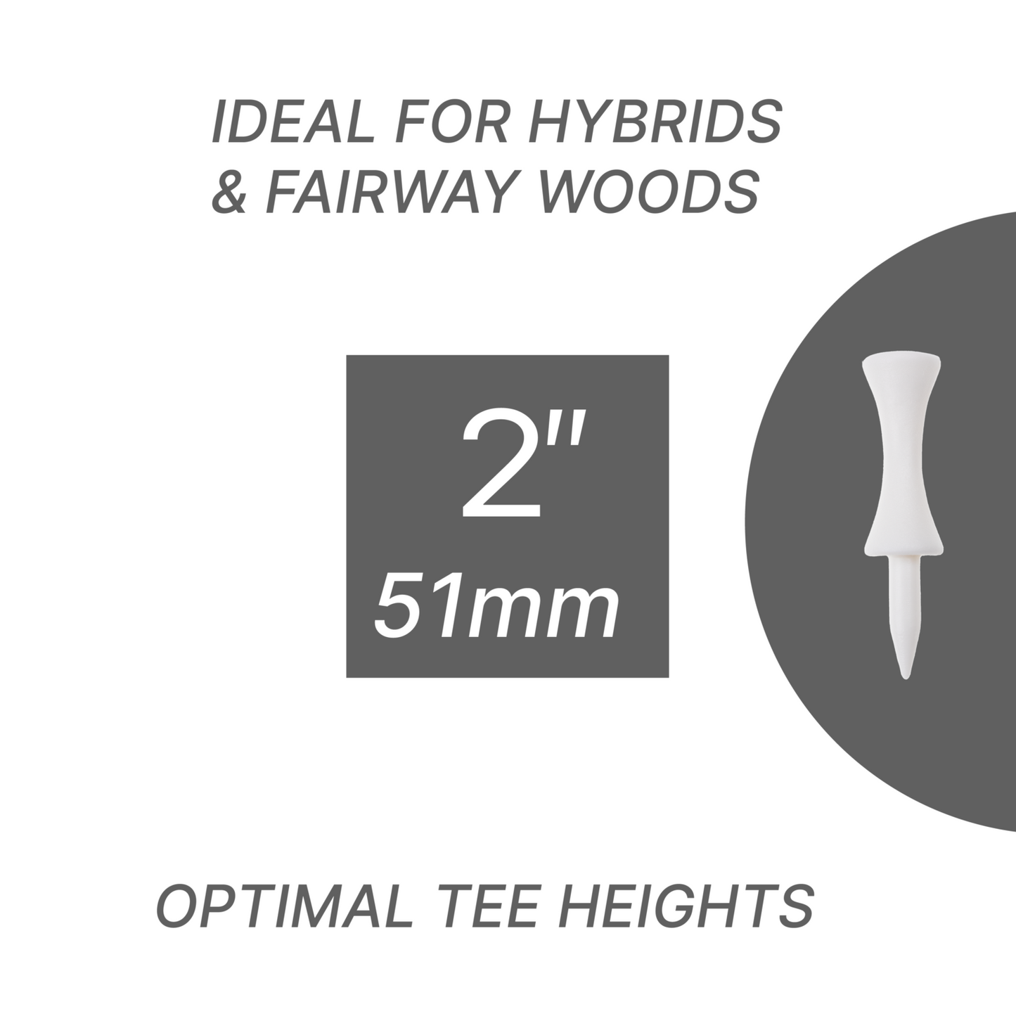 51mm White Golf Castle Tee