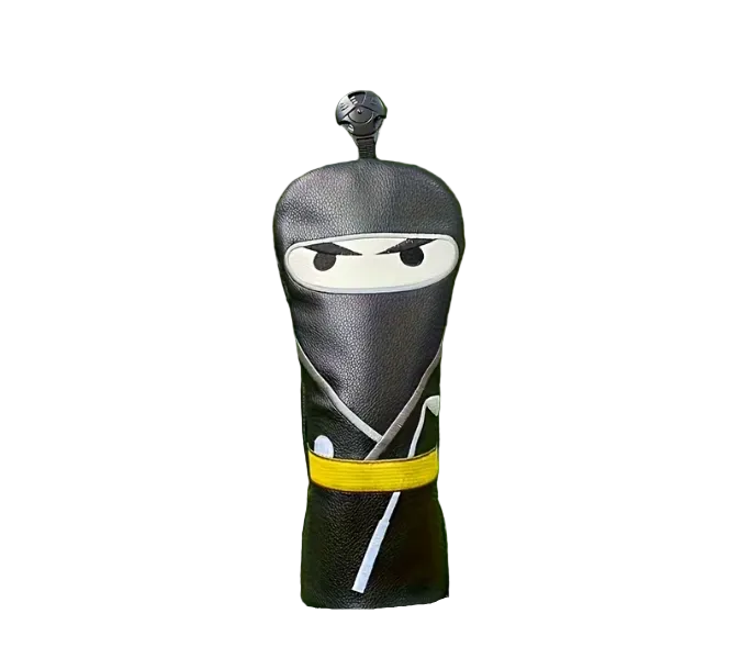 Ninja-themed golf club head cover on a white background