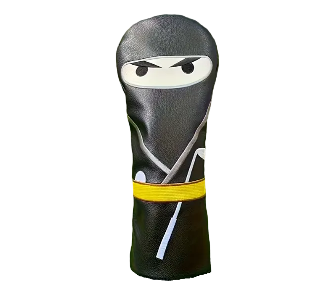 Ninja-themed golf club head cover on a white background